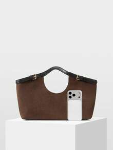 MOTF PREMIUM SUEDETTE FASHION TOTE BAG - Chocolate Brown - View 3