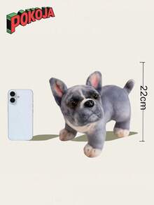 POKOJA LAND - SELECTS 8.6英寸椋鸟，法国斗犬毛绒玩具，仿真逼真，柔软手工制作，卧姿可爱，适合男孩女孩，是送给各个年龄段和各种场合的可爱礼物。