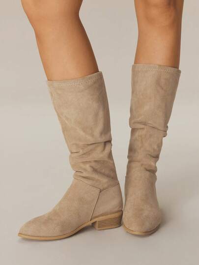 Styleloop Lässige Mode vielseitig alltäglich einfache Plateau-Absatz Damen Ankle Boots, geeignet für Halloween, Weihnachten, Herbstoutfit, Cowgirl-Outfit, Kernstück, braune Stiefel