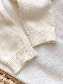 SHEIN Newborn Baby Girl Cute Cartoon Pattern Long Sleeve Sweater Romper, Autumn/Winter - Multicolor - View 3