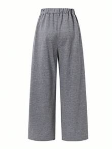 Mirajuku 1pc Teens' Casual Sports Design Drawstring Sweatpants, Versatile For Daily Commute, Spring/Autumn - Dark Grey - View 2