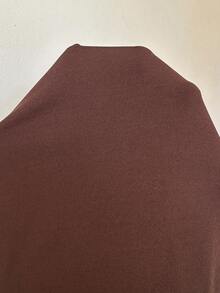 SHEIN Unity Áo thun cổ chữ V màu nâu họa tiết chắp vá ren dành cho nữ, eo thon gọn, phong cách tối giản, áo dài tay mỏng cho mùa thu - màu nâu - Xem 3