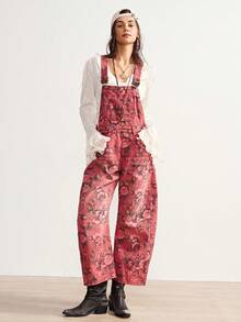 Bohemela Bộ đồ liền thân màu đỏ họa tiết hoa cổ điển dành cho nữ, phù hợp cho mùa đông, BOHO, Giáng sinh, tiệc năm mới - Nhiều màu - Xem 6