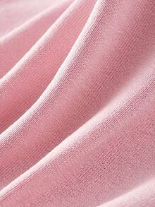 MOTF PREMIUM CONTRAST TRIM SHORT SLEEVE KNIT TOP KNIT PULLOVER FALL WINTER OUTFIT - Pink - View 6