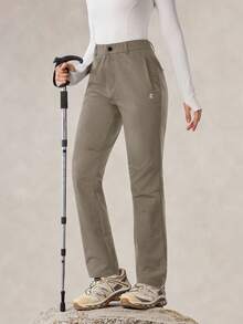 OutZeal 女士无氟防水多口袋拉链裤脚户外裤，适合露营、徒步、登山 - 卡其色 - 查看 7