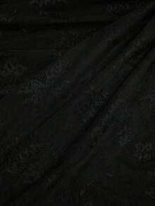 Sweetra 加大码黑色蕾丝星星海星装饰沙滩度假旅行飘逸收腰修身半身裙 - 黑色 - 查看 4