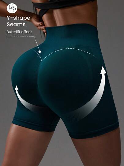 Dewbera Women's High Waist Seamless Sports Shorts, Suitable For Daily Fitness