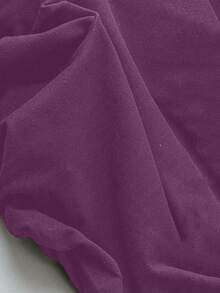 EMERY ROSE 女式大码休闲纯色圆领长袖针织T恤，秋冬 - 紫色 - 查看 6