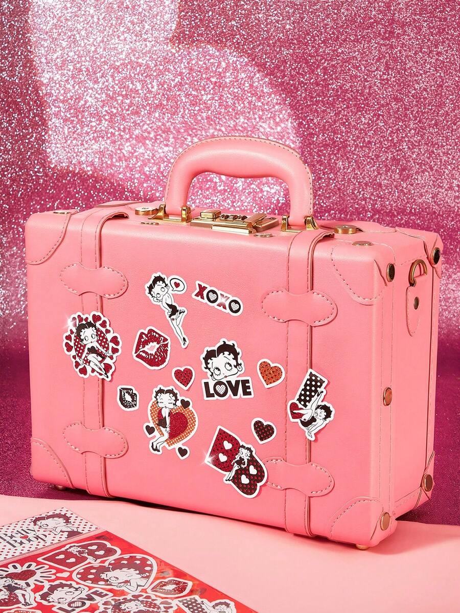 Betty Boop x SHEIN Love Sparkle Stickers, Shiny Stickers, DIY Decoration, Love, Kiss,Heart,Gift Ideas,Party,Holiday,Valentine's Day - Multicolor - View 1