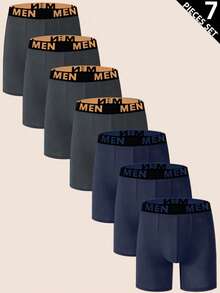 Manfinity Underwear&Sleepwear Basics 7pcs/Set Men's Letter Printed Boxer Briefs - Multicolor - View 1