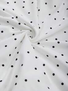 SHEIN EZwear Damska prążkowana koszulka z długim rękawem w groszki