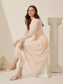 CUCCOO CHICEST Giày sandal đế mỏng đính nơ thời trang dành cho nữ, thích hợp để mang hàng ngày - Màu be - Xem 3