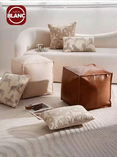 1pc Luxurious Vintage-Style Soft Storage Stool/Ottoman, Multipurpose Footrest, Toy & Household Item Storage Bag With Large Capacity (No Filling)