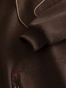 Resyla Women's Casual Drawstring Hooded Sweatshirt With Pockets - Coffee Brown - View 3