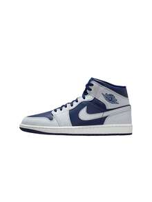 Nike Jordan 1 Mid Men's Shoes Blue DQ8426 - Blue Void/Summit White/Hot Lava/Pure Platinum - View 6