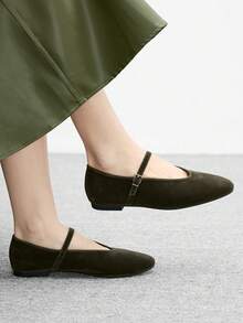 CUCCOO BIZCHIC Solid Color Fashionable Comfortable Versatile Casual Flat Shoes, Suitable For Walking, Travel And Vacation For Christmas Valentine's Day - Green - View 1