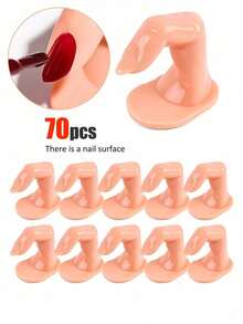 10个练习美甲手指，带假指甲，适用于亚克力凝胶美甲，可用于手部美甲训练、展示装饰，适合美甲初学者和沙龙美甲师，美甲用品，美甲工具，美甲艺术工具，返校季，美甲，按压式美甲工具 - 彩色 - 查看 17