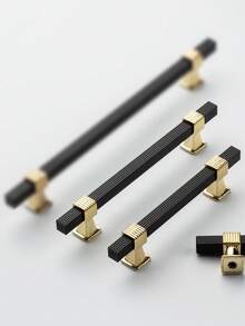 1PC/2Pcs Black/Golden Extend Aluminum Alloy Cabinet Door Handle, Modern Simple European Style Wardrobe Drawer Pull - Black - View 5