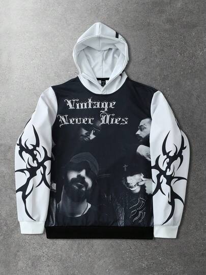 sweat-shirt à capuche ample et décontracté à manches longues pour hommes