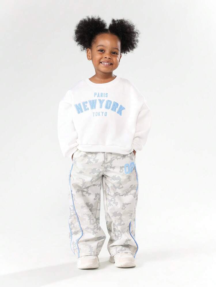 Hoodie Sweatshirt Co-Ord Set With City Print