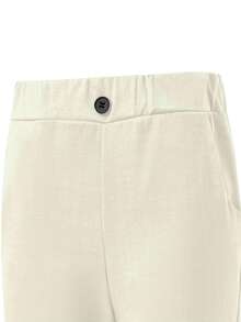 SHEIN 两件套青少年男童绅士套装 - 无袖背心外套和长裤，优雅正式西装，适合生日派对、婚礼、庆典、周年纪念等场合 - 卡其色 - 查看 3