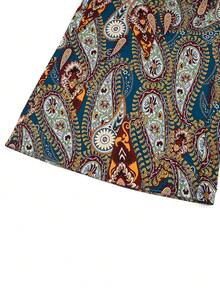 Sweetra Plus Size V-Neck Printed Sleeveless Wide Leg Jumpsuit With Invisible Zipper At Back - Multicolor - View 4