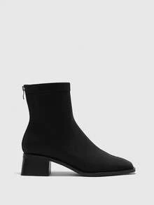 CUCCOO BIZCHIC 女士时尚百搭粗跟踝靴 - 黑色 - 查看 2