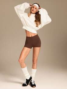 GLOWMODE FeatherFit™ Warm-Up Sweat-Wicking Stretchy Non-Slip Grips Headband Yoga Pilates Gym Workout Training Daily Active Wear - White - View 7