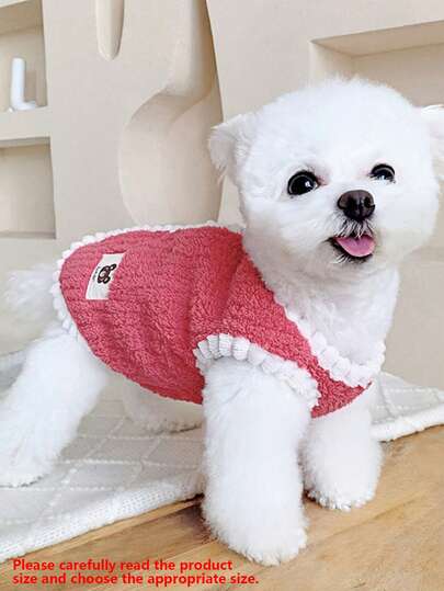 Soft Plush Contrast Color Trim Pet Vest