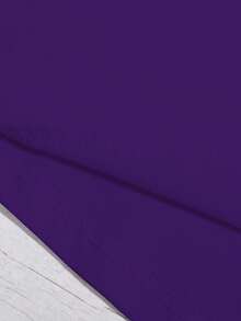 Franclia 大码撞色羽毛印花圆领短袖T恤 - 紫色 - 查看 4