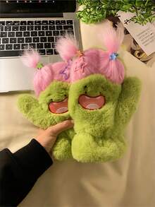 Joivida Whimsical DIY Double Pigtail Mittens Thermal Lined Hand Warmers With Detachable Neck Strap Creative Funny Design Winter Cold Weather Protection Christmas Stocking Fillers Holiday Gift Ideas For Women Girls Scandinavian Style Must Haves - Multicolor - View 4