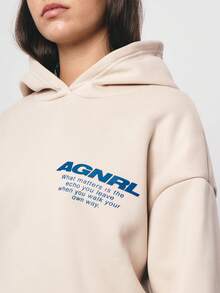 SURIMA Apricot Knitted Hooded Sweatshirt And Pants Set Casual Long Sleeve Drop Shoulder Rib Knit Two-Piece Outfit - Apricot - View 5