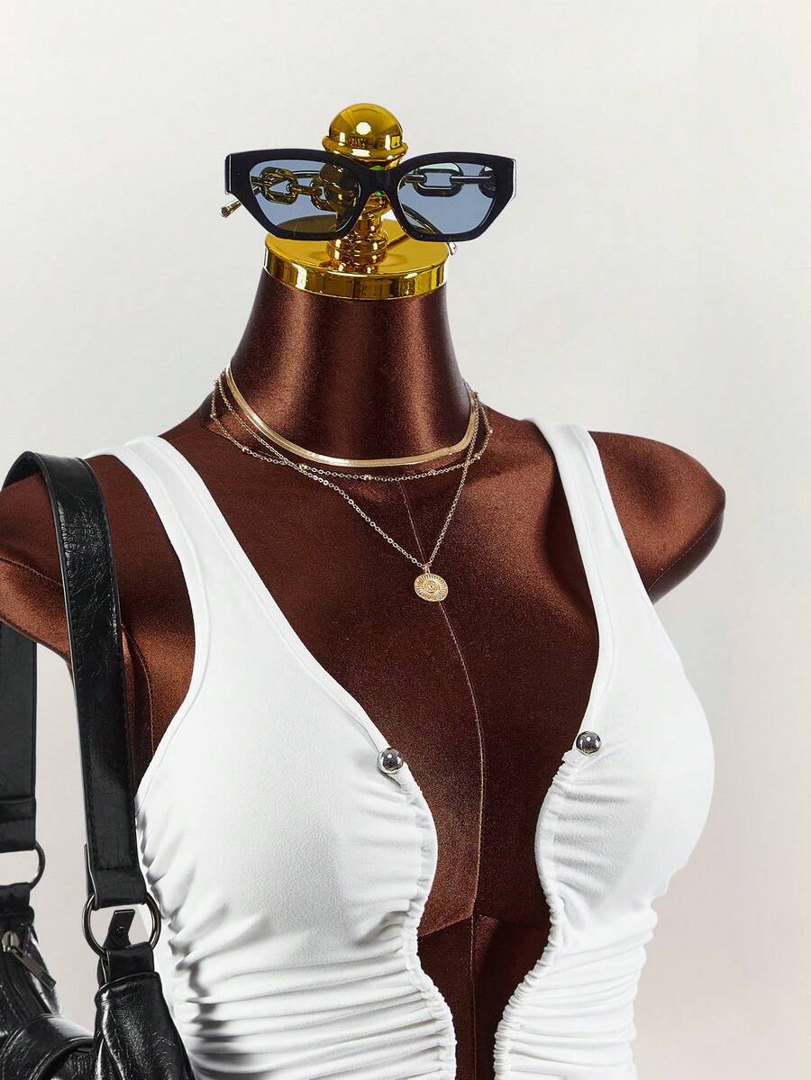 Amplova 2026新款镂空修身女式背心 - 白色 - 查看 1