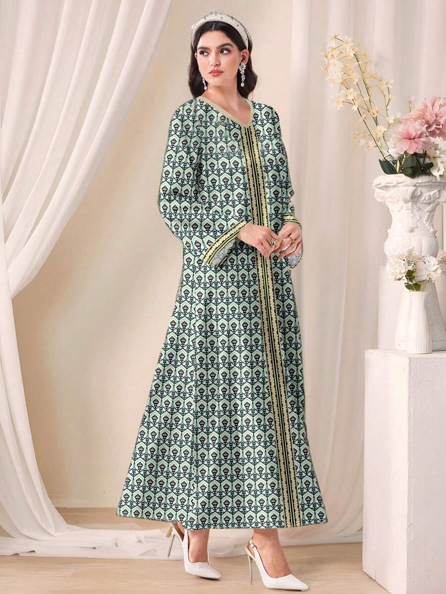 Al Najma Casual Modest Arabic Style Dress, Suitable For Summer - Multicolor - View 1