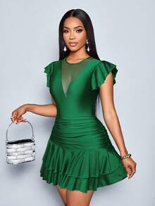 SOLERSUN 夏季服装 夏季服饰 女式演唱会服装 狂欢服装 节日度假服装 女式商务休闲沙滩装 女式度假服装 女式办公室服装 复古风女式波西米亚风格 - 綠色 - 查看 5