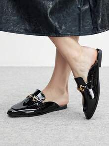 CUCCOO BIZCHIC Mulheres Casuais Versáteis Simples Diárias Slip-On Flats - Preto - Visão 4