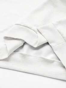 Manfinity Joysei Men's Letter Print Loose Fit Hoodie, Versatile Thick Long Sleeve Sweatshirt For Autumn/Winter - White - View 4