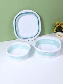 6PCS Folding Basin,Wrist Strap,Wash Basin,Vegetable Basin, Foot Basin, Easy To Clean, Lightweight And Retractable, Suitable For Home, Dormitory And Outdoor Camping Travel. Used For Camping Sinks And Home Laundry Basins, Buckets, Water Containers , Fruit And Vegetable Wash Basin, Cleaning Supplies - Blue - View 6