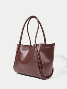 SHECARRY BOLSO DE HOMBRO PARA MUJER DE GRAN CAPACIDAD Y USO CASUAL PARA IR AL TRABAJO - Café integral - Ver 5
