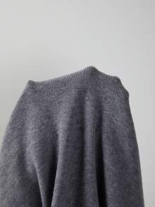 SHEIN Franclia 新款灰色针织背心和阔腿裤套装，简约艺术风格，柔软针织面料，宽松版型，休闲通勤装，轻松搭配，显瘦效果，精致配色，韩版风格，适合工作、约会、日常穿着。 - 灰色 - 查看 5