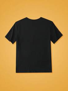 Notgurli 1pc Men's Cute Animal & Letter Print Base Layer Top - Black - View 2