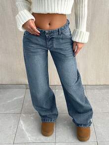 SHEIN TALL CASUAL LOW WAIST BAGGY LOOSE STRAIGHT LEG JEAN Jeans For Women Wide Leg Pants