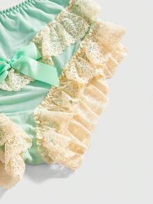 ROMWE Kawaii Romantic Floral Lace & Mesh Sexy Lingerie Set