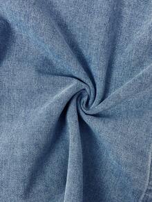 Athîral Women's Casual Fashion High Collar Loose Denim Cape Jacket, Autumn/Winter - Baby Blue - View 6