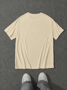 Manfinity Dauomo 男士休闲春夏新款短袖T恤 - 卡其色 - 查看 2