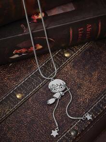 HARRY POTTER X SHEIN 灵感源自舒适毛衣的链条，适合日常叠穿的配饰 - 銀色 - 查看 1