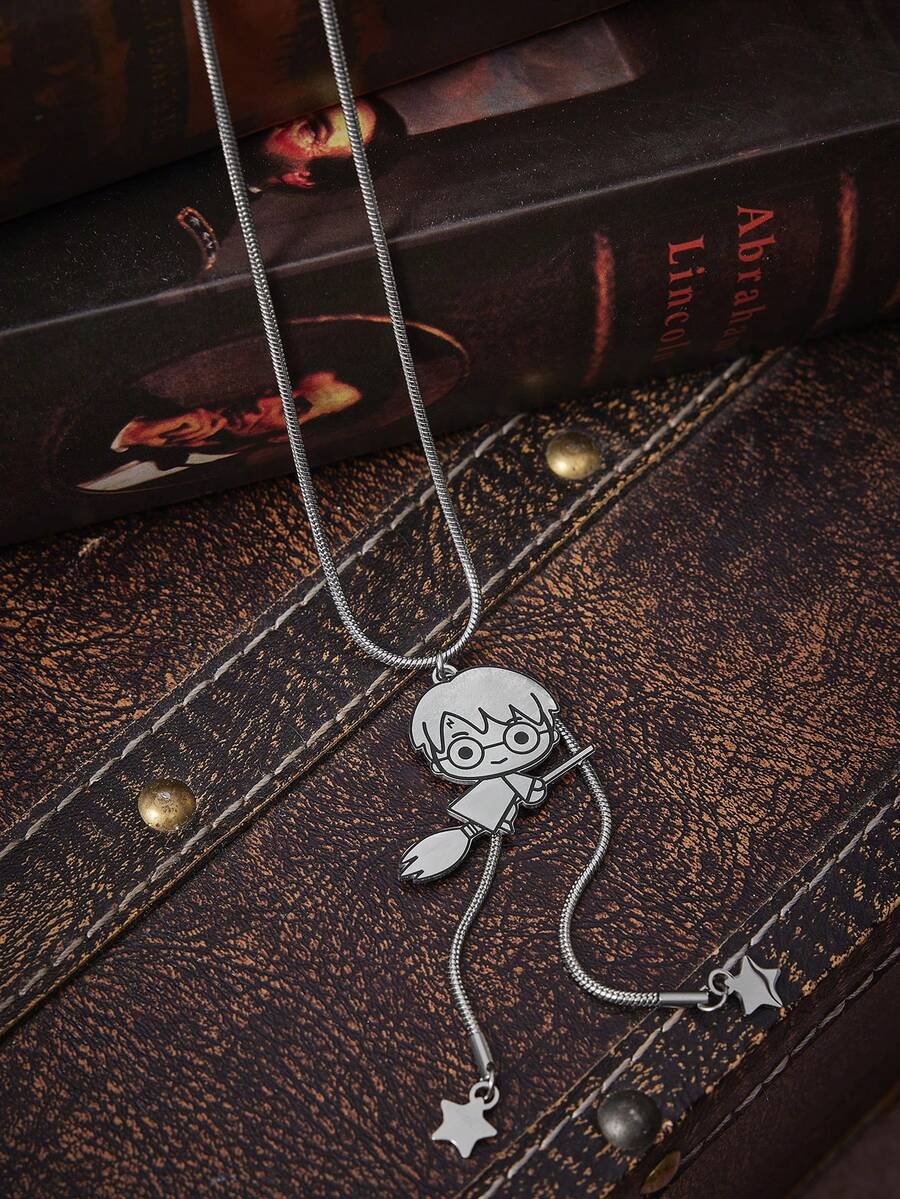 HARRY POTTER X SHEIN 灵感源自舒适毛衣的链条，适合日常叠穿的配饰 - 銀色 - 查看 1