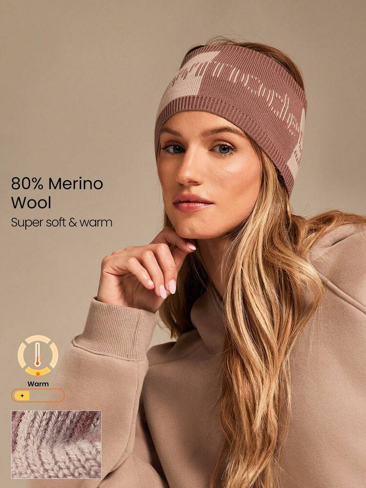 80% Merino Wool Warm Soft Wide Knit Jacquard Headband  Outdoors Daily Active Wear Spring Summer