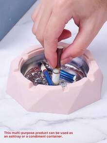 Shock-Proof Ashtray With Lid (PP + Stainless Steel), Suitable For Homes, Dormitories, Living Rooms, Hotels, And Bedrooms. New Model. - Pink - View 7