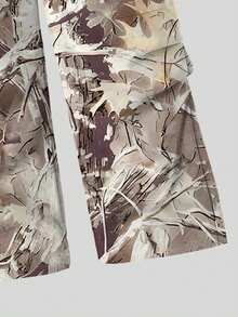 SHEIN ChillGRL 女童67号印花上衣和直筒工装裤套装（2件套），时尚休闲街头风 - 黑色 - 查看 5